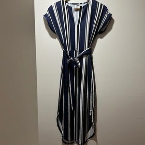 Striped Belted Dress